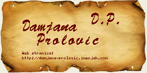 Damjana Prolović vizit kartica